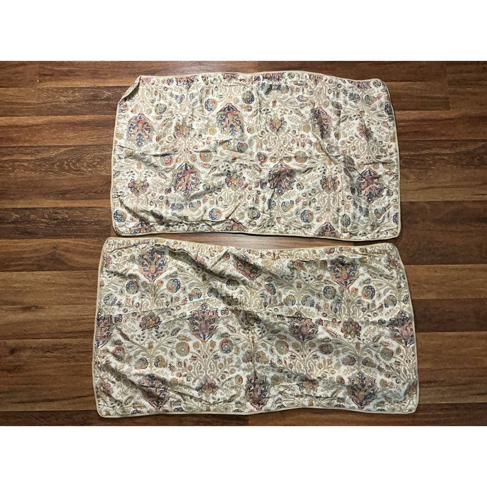 Ralph Lauren CHAPS HOME Marrakesh Floral Paisley 2 Pillow Shams KING 100% Cotton